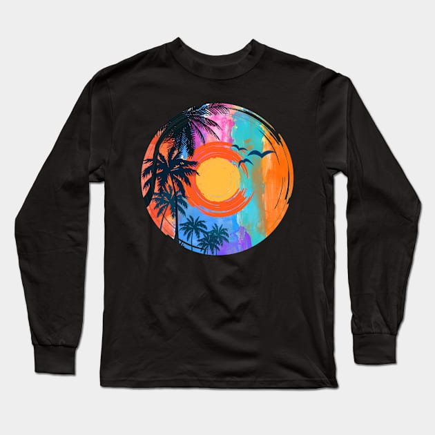 The painting of summer sunset Long Sleeve T-Shirt by J&R collection